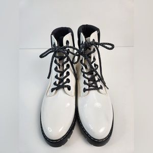 Limelight Women's White Combat Boots Size 8